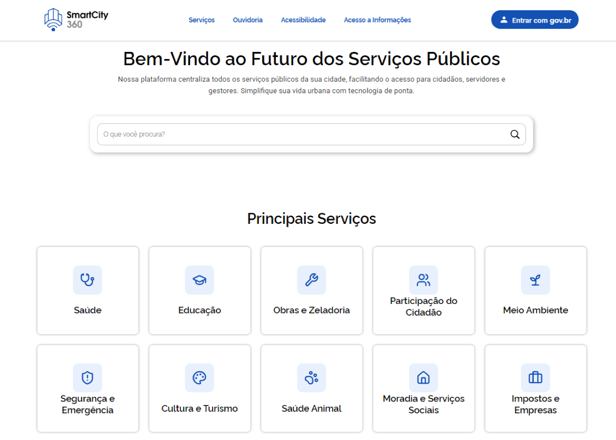 SmartCity 360° Citizen Portal: service search and the main public services in one place